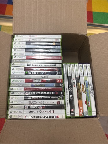 LOT OF 28 USED MICROSOFT XBOX 360 GAMES # 5827