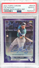 2022 Topps Chrome Rookie Autographs Cal Raleigh Purple Refractor 75/250 PSA 10!