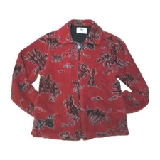True Grit Jacket Men/Boys  Sm Red Western Rodeo-Vinti Berber Pile Cozy Zip Horse