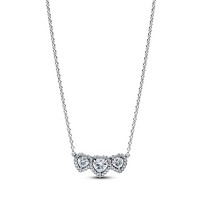 Pandora Kette 394412C01 45 Cm Dreifache Erhabenes Herz AnhäNgerkette 925/-Silber