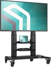 Mobile TV Stand on Wheels for 40" - 80" Screen, Portable TV on Wheels max load 6