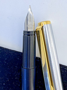 Caran d’Ache Madison‑Era Fountain Pen Matte Black Resin, Brushed Steel M SS nib