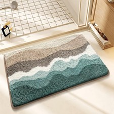 Bathroom Mat Super Absorbent Fluffy Microfiber Rug Non Slip and Machine Washable