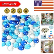 Non-Toxic Blue Decorative Glass Marbles - Aquatic Theme Vase Fillers, 100 Pcs