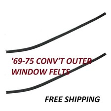 69-75 Corvette Convertible Window Felts Outer Door Sweep Belt Seal Pair New 69-75 Corvette Convertible Window Felts Outer Door Sweep Belt Seal Pair New