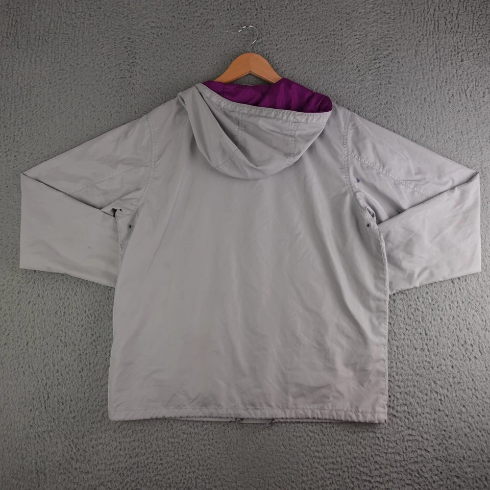 Chaqueta Stussy Mujer Grande Gris Cortavientos Cremallera Bolsillo 1/4 Cremallera Con Capucha Exterior Foto 3 de 4