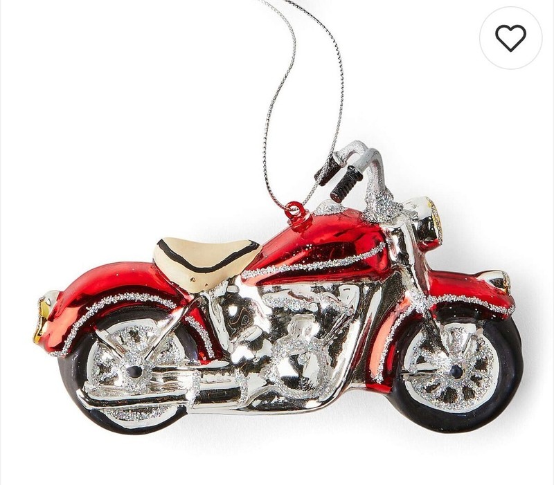 NEW 5" Red Retro Motorcycle Christmas Holiday Ornament