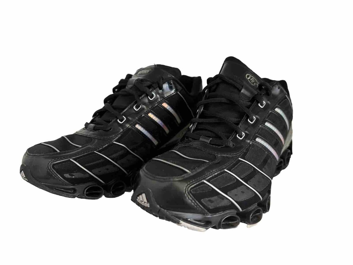 Vintage Rare Adidas Bounce Trainers Running Shoes Black Gray Men