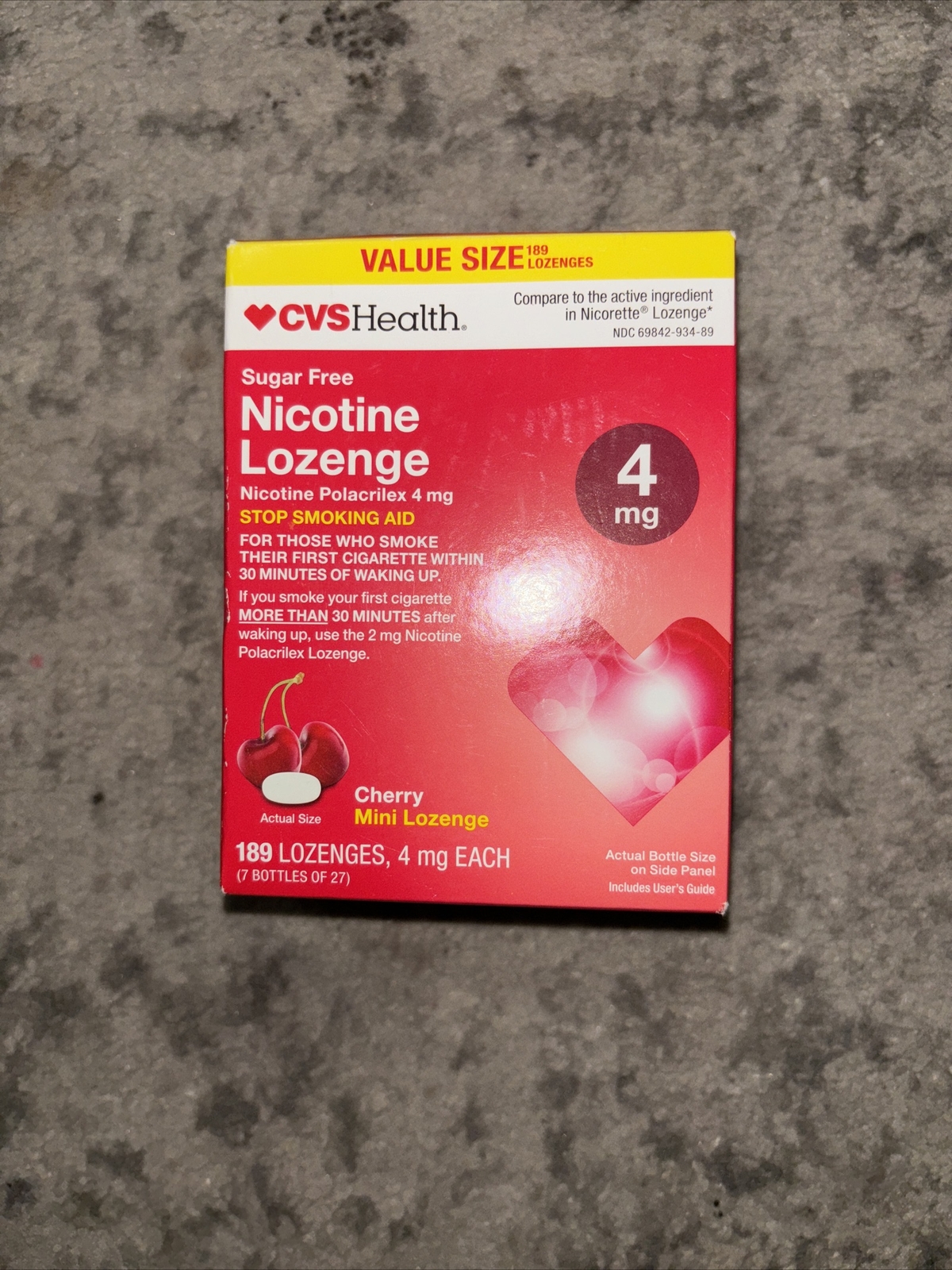 CVS Health Sugar Free 4mg Nicotine CHERRY MINI Lozenge, 189 Lozenges eBay