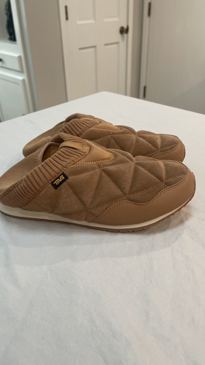 Shoe Shearling Tevas TEVA Brown Ember Moc Suede Shearling Slipper
