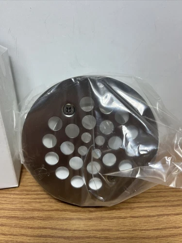 Jones Stephens Shower Stall Drain with Receptor Base PVC Satin Nickel 2" D41004 - Picture 2 of 3