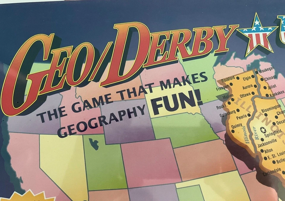 Geo Derby США карта настольная игра Talicor 2001 удовольствие изучать географию - новый! - Изображение 2 из 4