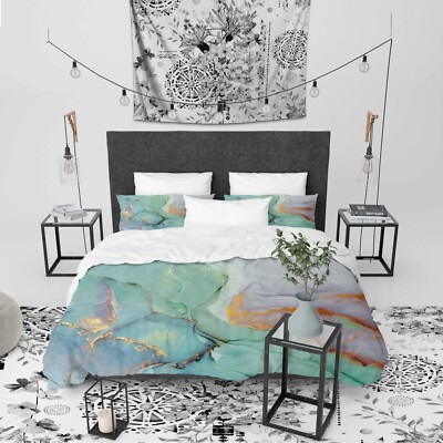 Everly Quinn Demi-Leigh 4 Piece Duvet Cover with Throw Blanket - Queen/King