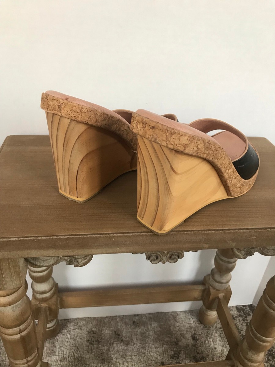 Women's Shoes – Vintage 90's Slip On Wooden Platform Wedge