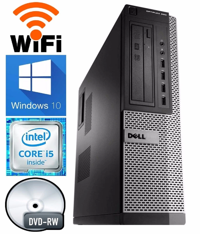Dell OptiPlex 790/990 Intel i5 Quad SFF or DT Windows 7/10 4GB/8GB WiFi PC - Image 2 of 4