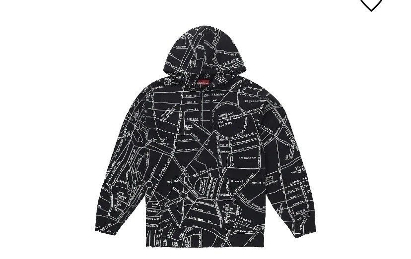 Sweat à capuche carte brodée Supreme Gonz   Noir   Moyen   Tout neuf