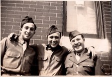 Vtg Found B W Photo WW2 US Army Soldiers Military Men 1940s Friends Uniform