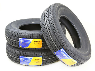 FREE COUNTRY Trailer Tires ST205/75R14 8-Ply Load Range D W/Scuff Guard – Set Of 3
