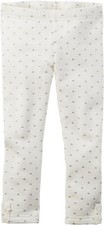 Carter's Girls' Print Leggings, White Hearts, 4
