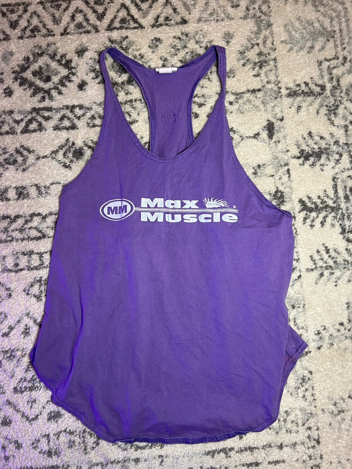 Vintage Max Muscle Gym Training Bodybuilder Faded Purple Tank Size Large