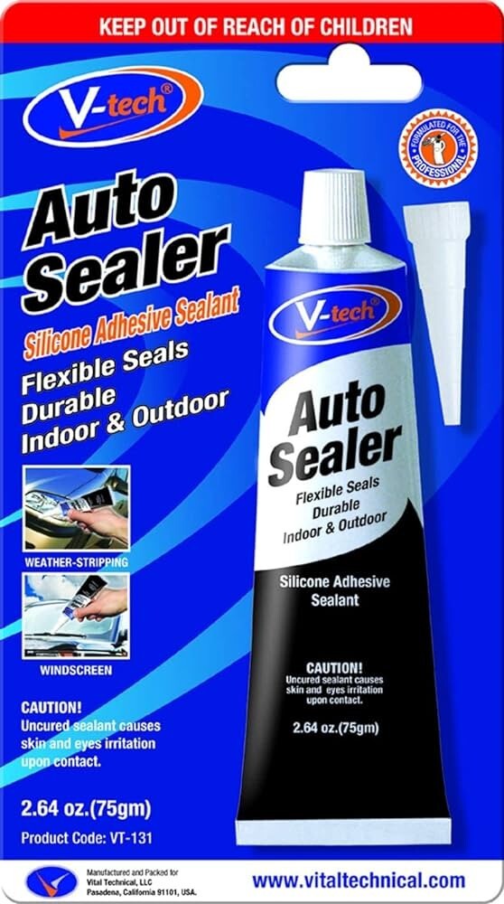 V-Tech Auto Sealer Silicone Adhesive Sealant Flexible Durable VT-131 Black 75g