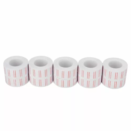 10 Rolls 6000pcs White Price Tag Sticker Gun Labels Refill For MX 5500 w/ 1 ink~ - Picture 5 of 10