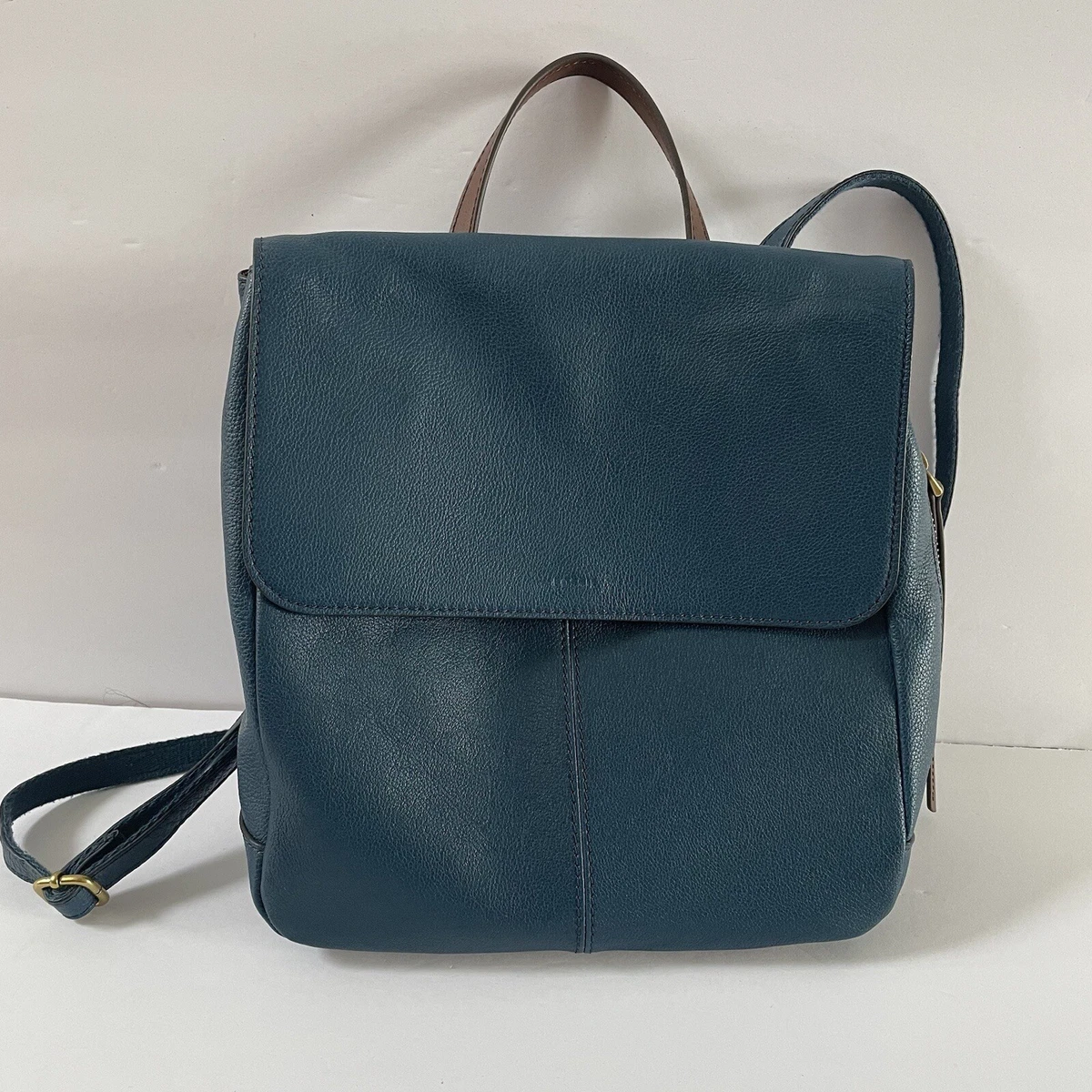 Fossil Elina Rich Blue Leather Convertible Backpack Back Inner Lining Dirty Fossil Elina Leather Convertible Backpack Bag | Mercari main image 2