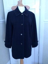 Ewm Ladies Navy 3/4 58% Wool Jacket Size 12 Vgc Hols 5th To 15th June