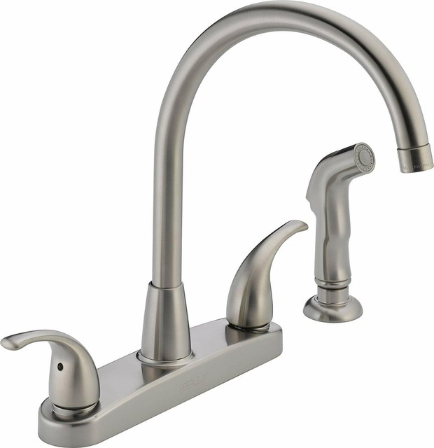 Peerless Kitchen Faucet Stainless Steel P299578lf Ss 4 Hole