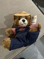Del Monte Brawny Teddy Bear Plush Sitting 9" Vintage 1985 Dakin NWT