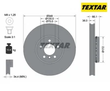 Brake Disc PRO+ TEXTAR 92253825 for BMW 5 Series Touring 5 Series