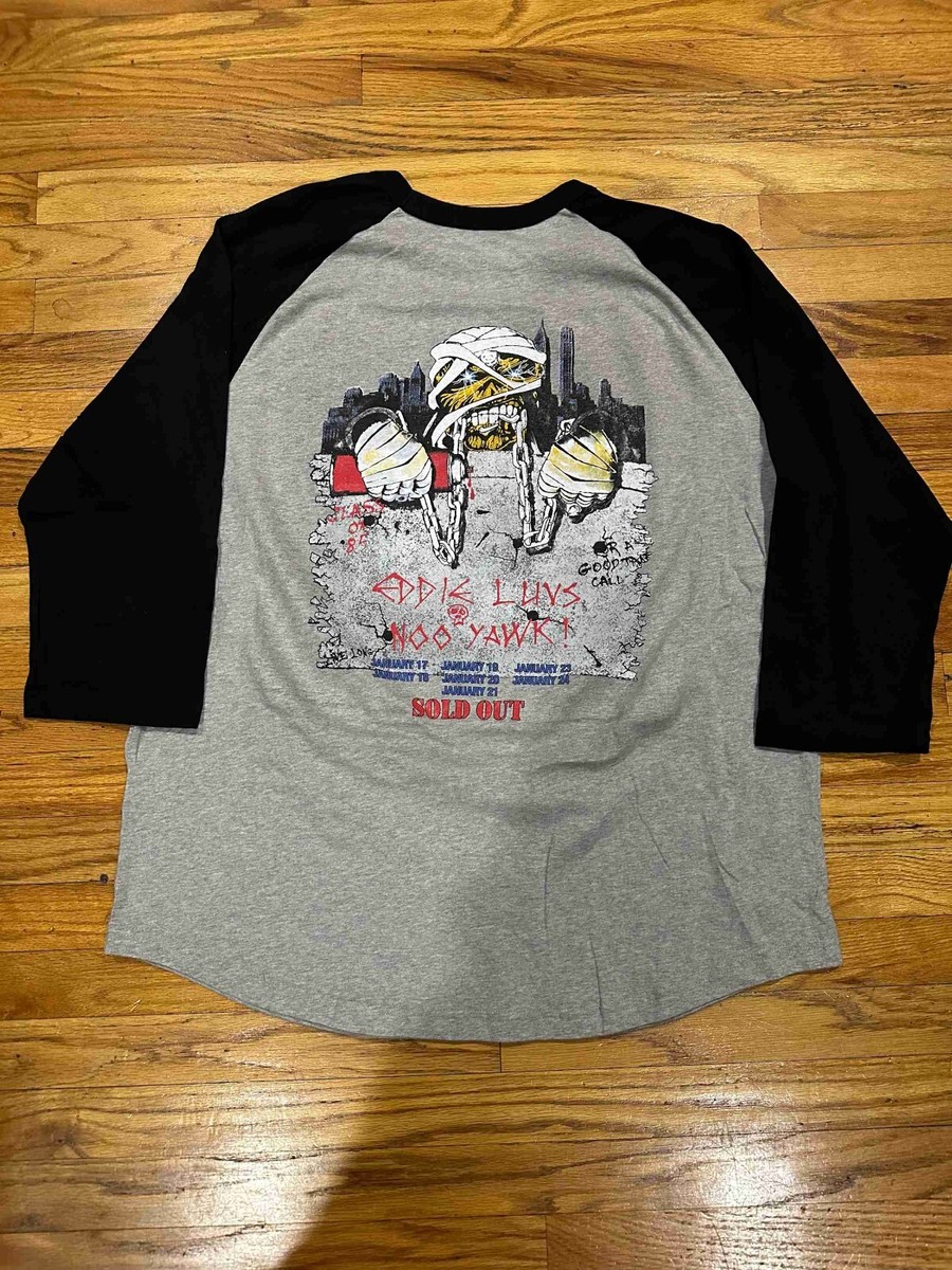 Iron Maiden New York Tour 1985 Raglan HEATHER/BLACK S to 3XL