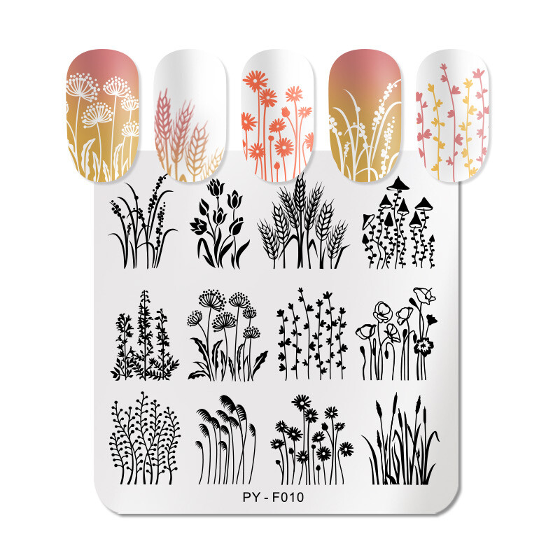 PICT YOU Flower Nail Stamping Plates Geometry Line Nail Art Printing ...