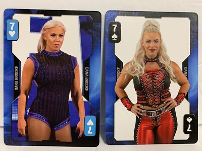 PAIR 2019 DANA BROOKE Wrestling Playing WWE Card Women's Evolution Aquarius