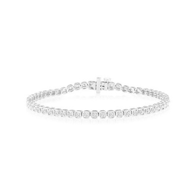14k White Gold 2Ct Lab Grown Diamond Fashion Bracelet 7'' Gift For Women