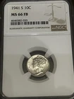 1941 S Mercury Dime NGC MS 66 FB