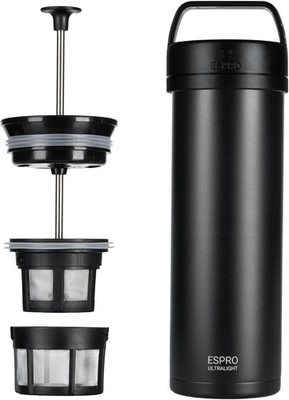 ESPRO Go P0 Ultralight French Press Coffee Maker for Travel, Vacuum Insulated St