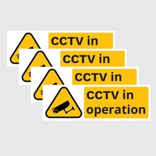 4 x CCTV In Operation Recording Sticker Notice For Cars Vans Bus Lorry Taxi HTVs