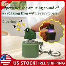 Stress-Relieving Clicky Keyboard Croaking Frog Keychain Adult ET