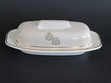 Hall China 1/4 LB Covered Butter Dish With Lid Rx Caduceus Pharmacist Physician