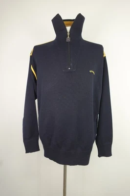 PAUL & SHARK Pull en Laine Homme Col Zippé Bleu XL Vintage Casual - Photo 1/4