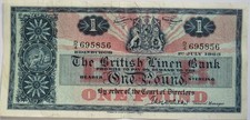 1963 The British Linen Bank £1 One Pound Banknote D/4