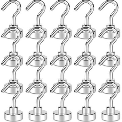 Magnethaken 20 Stück 11kg extra stark Neodym Magnet Haken Halter Küche