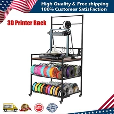 3D Printer Rack With Filament Storage & Power Outlet Rolling 3D Printing Stand