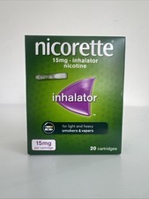 Image of Nicorette 15mg Inhalator 20 Cartridges Stop Smoking Aid Nicotine EXP 12/2028 NEW
