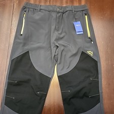 Singbring Windproof Waterproof Pant Men M Grey Hiking Fleece Lined Double Knee