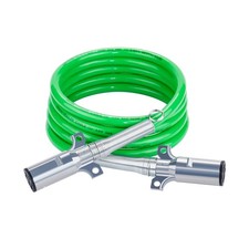 7 Way ABS Trailer Cord, 15FT Straight 7 Way ABS Coiled, Heavy Duty Electric P...