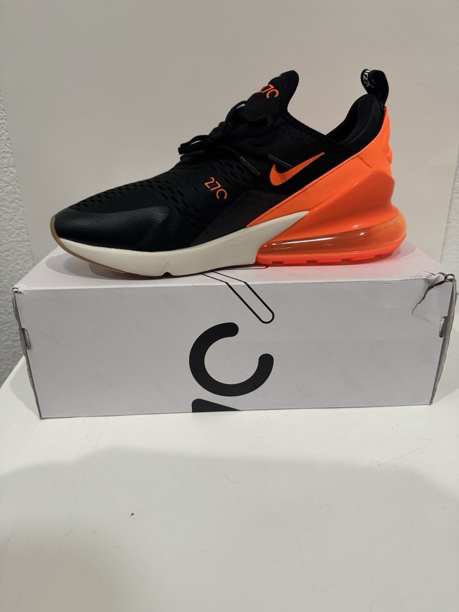 Nike Air Max 270 Size 11 Mens Black Total Orange Gum White Casual
