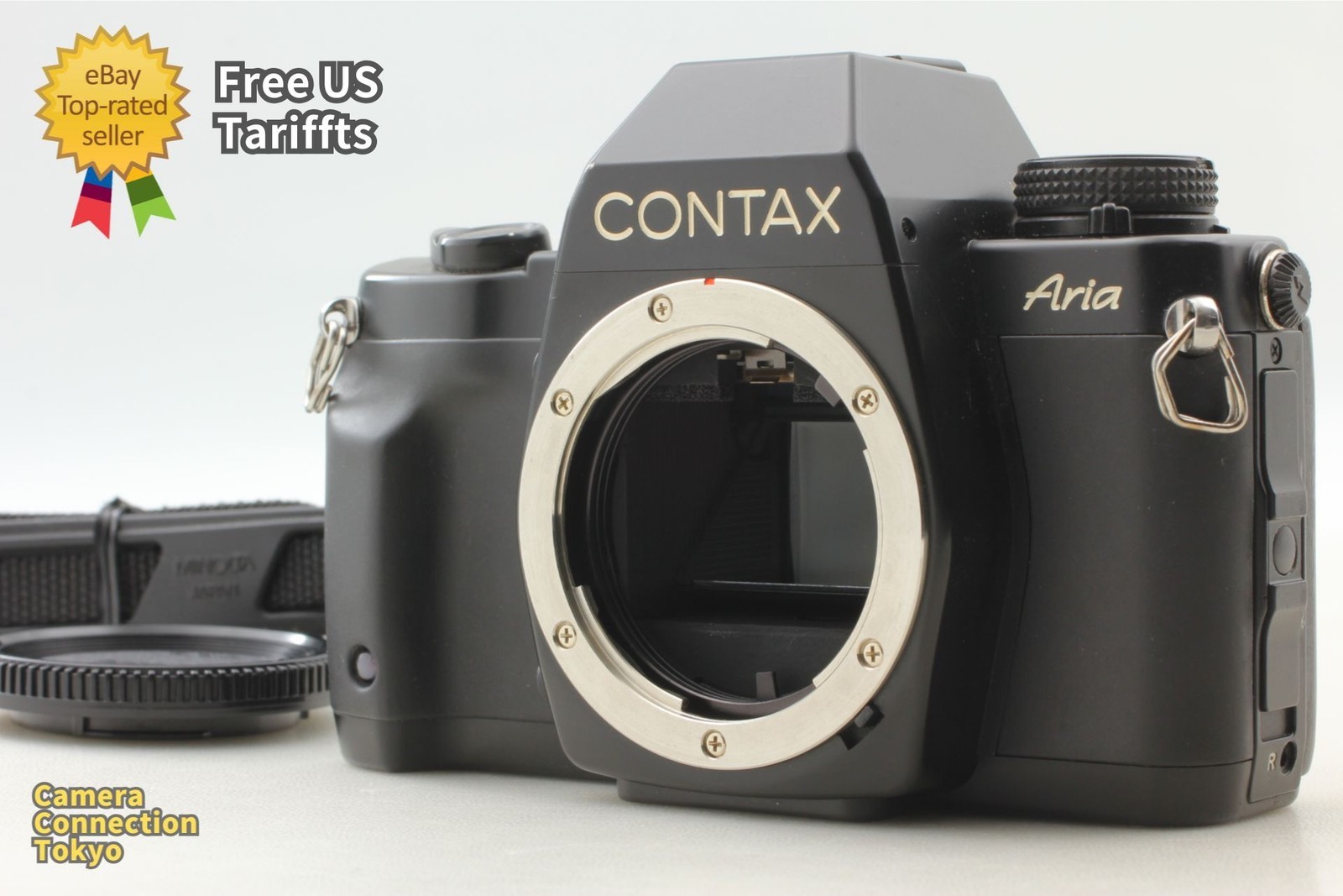 All Works [Near MINT+++] Contax Aria SLR 35mm Film Camera Black Body From JAPAN
