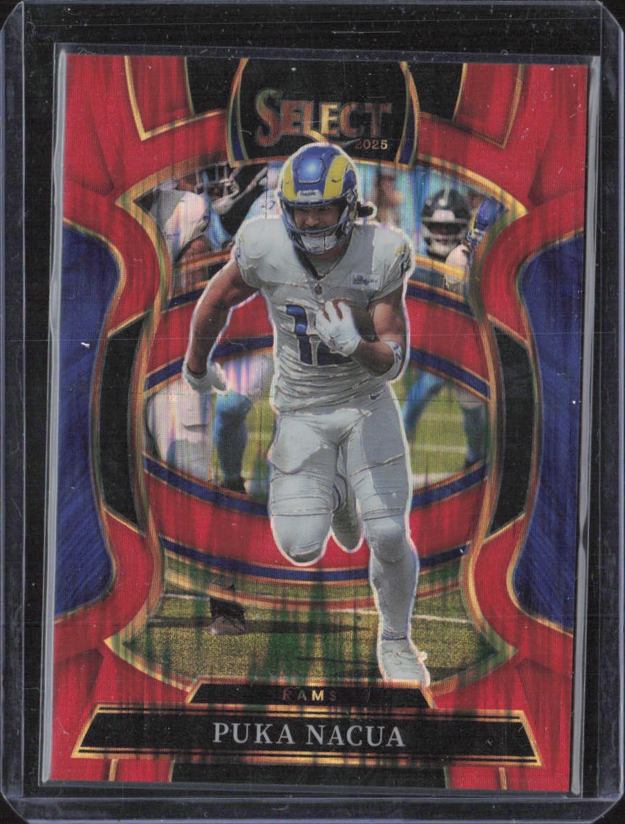 2025 Panini Select - Concourse Puka Nacua #21 Red Shock Prizm /249